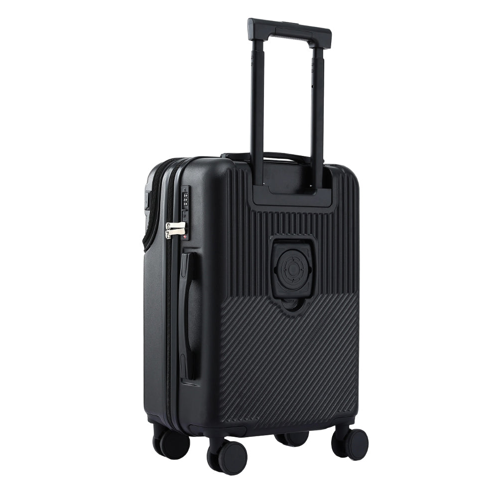 Wanderlite 20" Luggage Suitcase Front Pocket Travel Carry On TSA Black - Image 3