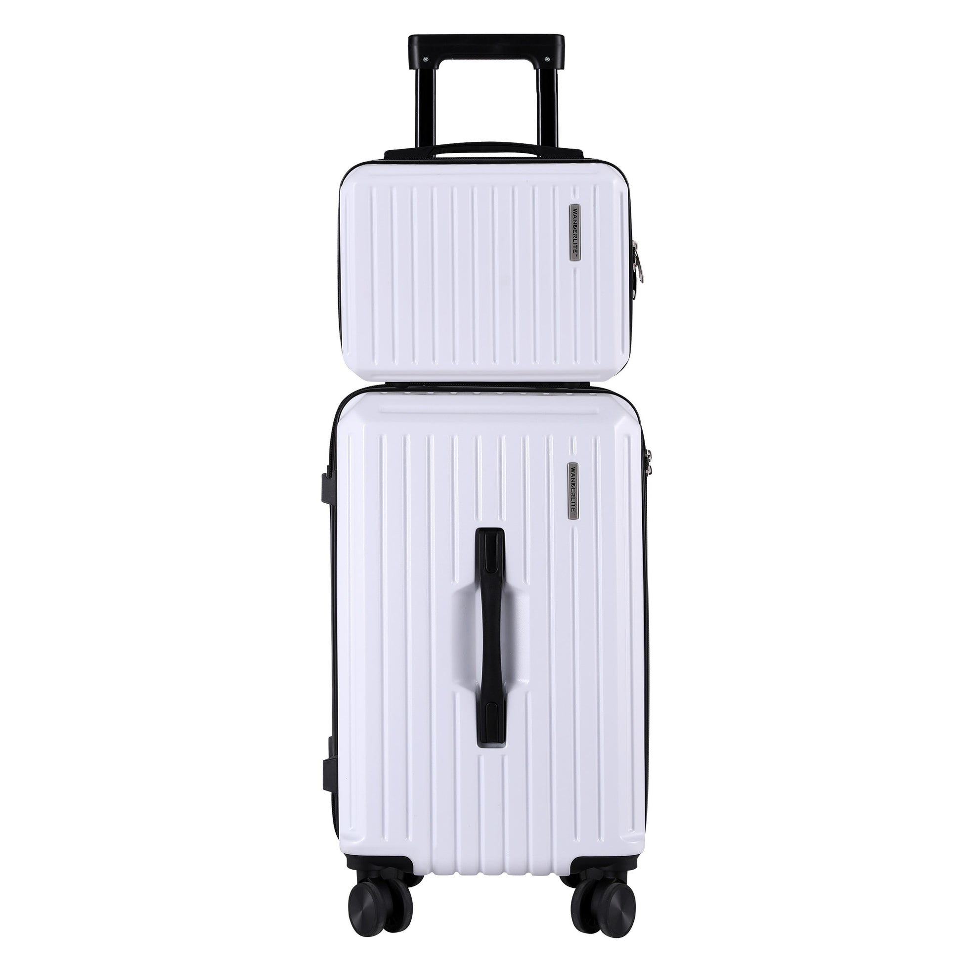 Wanderlite 2pcs Trunk Luggage Suitcase Travel Carry On TSA Lock 12" 20" White - Image 3