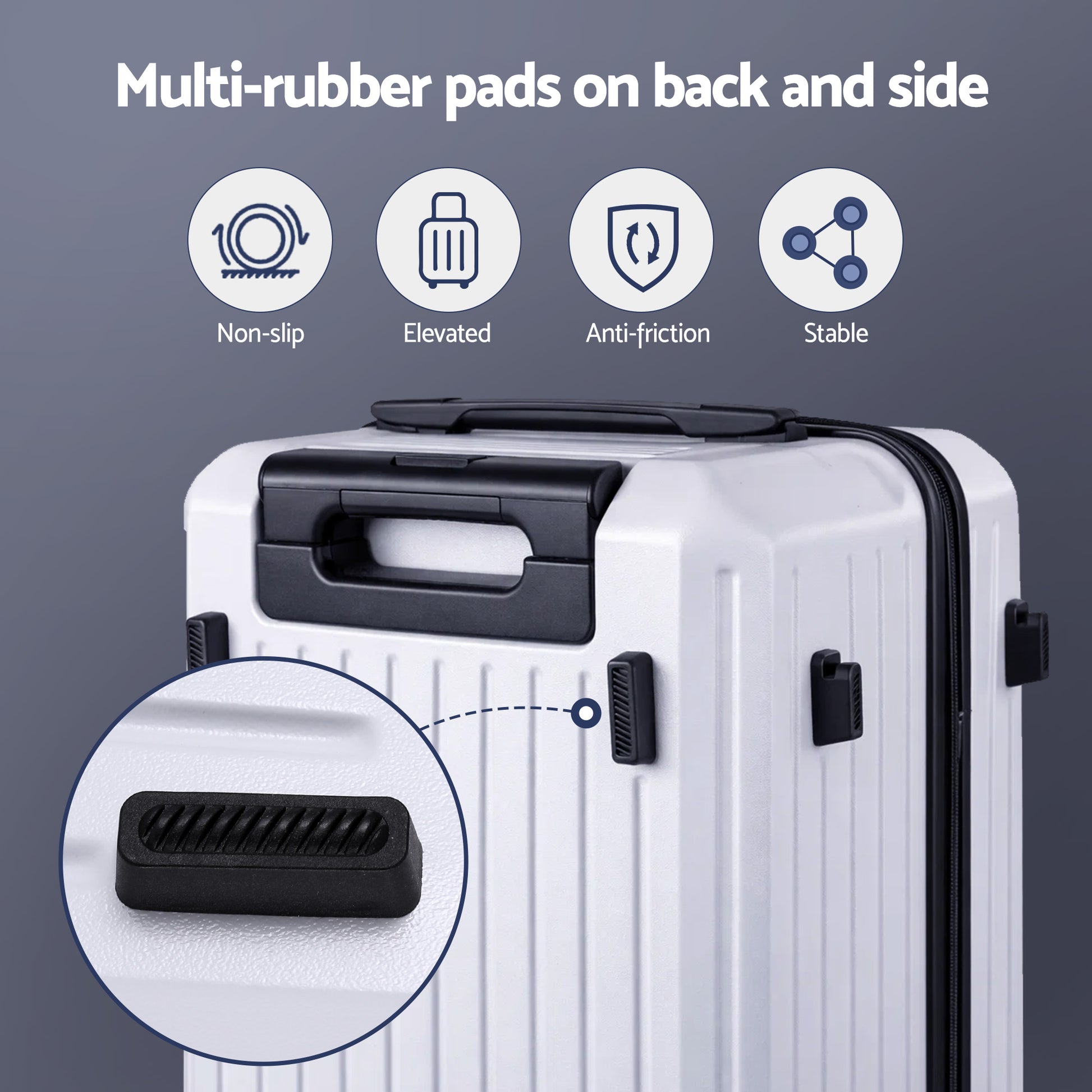 Wanderlite 2pcs Trunk Luggage Suitcase Travel Carry On TSA Lock 12" 20" White - Image 9