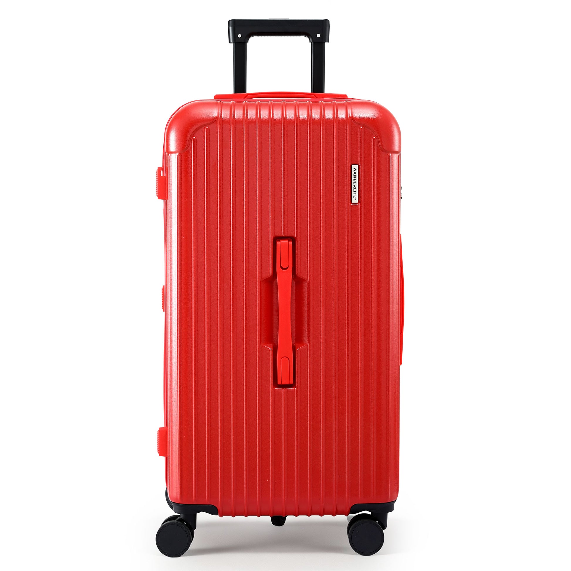 Wanderlite 28" Trunk Luggage Suitcase Travel 5 Wheels Type-C Port TSA Red - Image 3