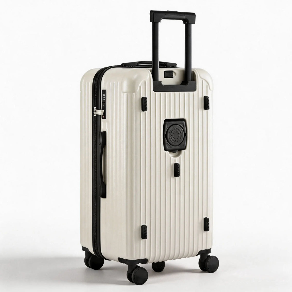 Wanderlite 28" Trunk Luggage Suitcase Travel 5 Wheels Type-C Port TSA Smoky White - Image 2