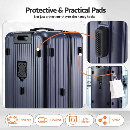 Wanderlite 32" Trunk Luggage Suitcase Travel TSA Type-C 5 Wheels Deep Indigo - Image 9
