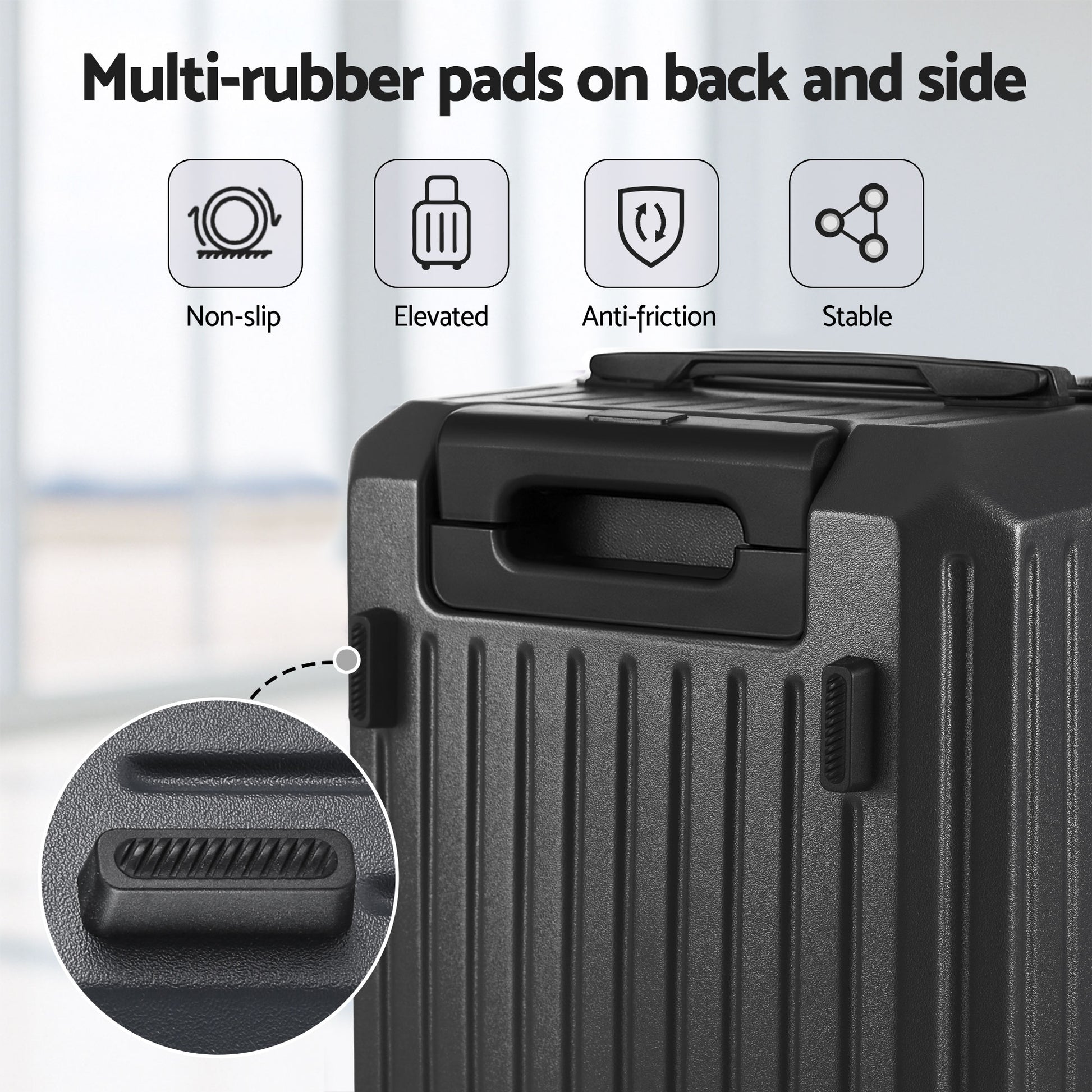 Wanderlite 20" Trunk Luggage Suitcase Travel Carry On TSA Lock Black - Image 9