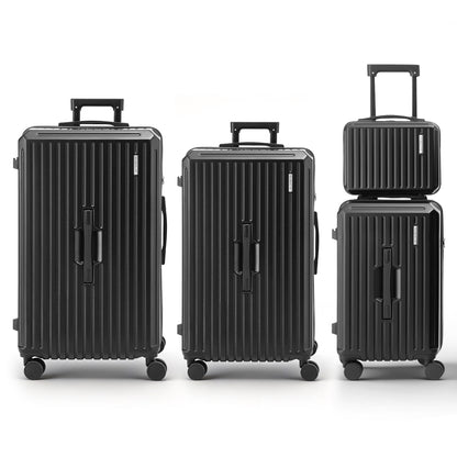Wanderlite 4pcs Trunk Luggage Suitcase Set Travel Carry On TSA Lock Black - Image 3