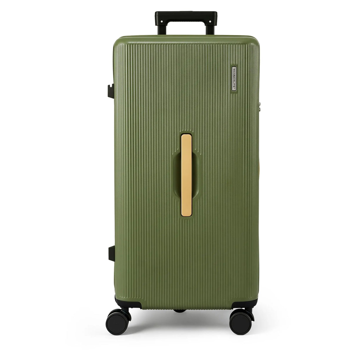 Wanderlite 28" Modern Vertical Trunk Luggage Suitcase Travel 5 Wheels Type-C TSA Olive Green - Image 3