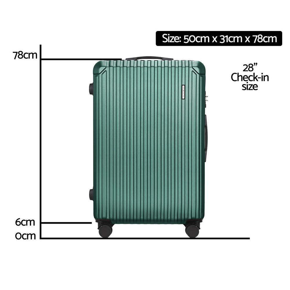 Wanderlite 28'' Luggage Travel Suitcase Set TSA Carry On Hard Case Green - Image 2
