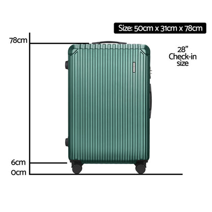 Wanderlite 28'' Luggage Travel Suitcase Set TSA Carry On Hard Case Green - Image 2
