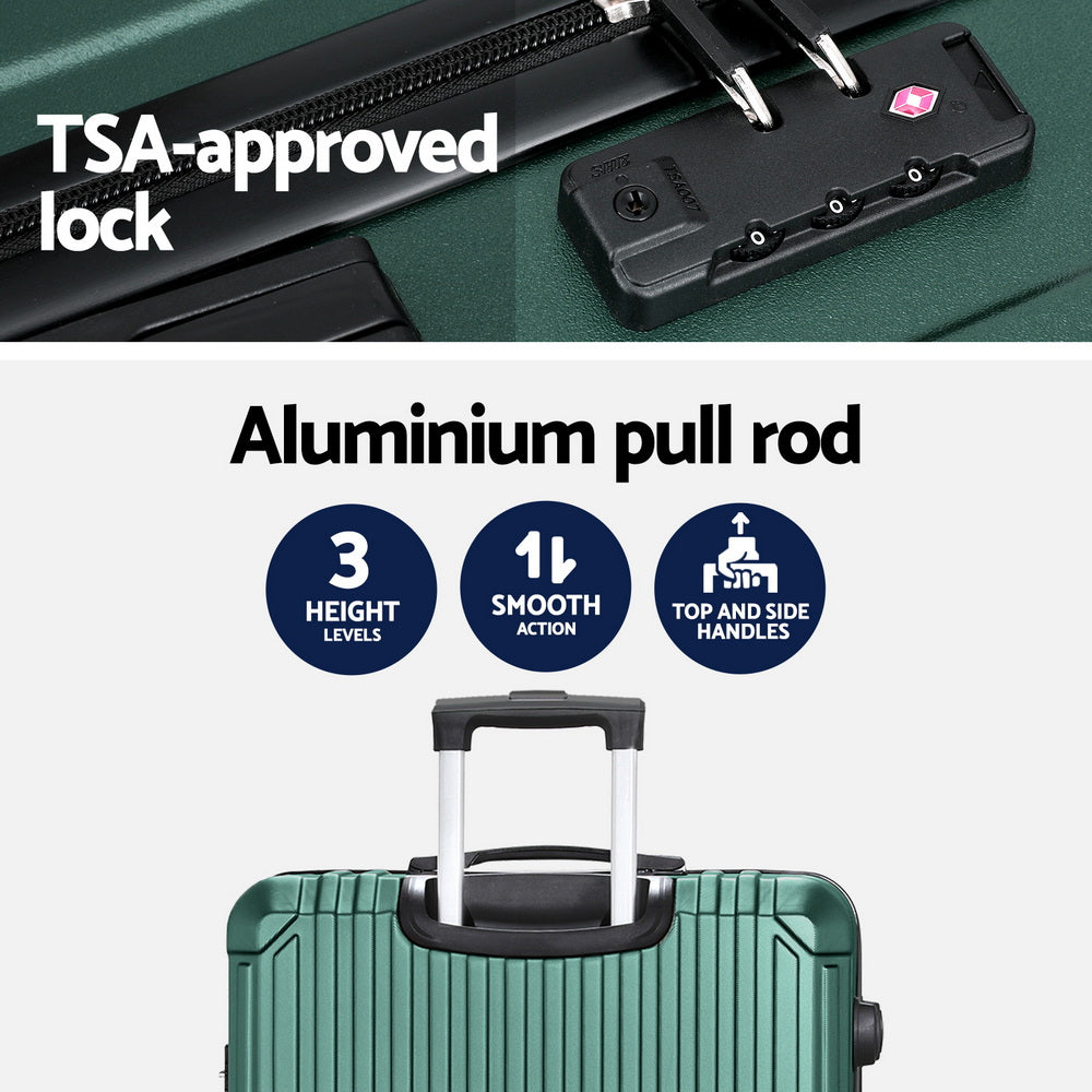 Wanderlite 28'' Luggage Travel Suitcase Set TSA Carry On Hard Case Green - Image 5