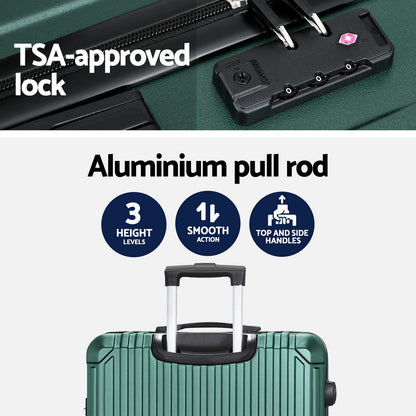 Wanderlite 28'' Luggage Travel Suitcase Set TSA Carry On Hard Case Green - Image 5