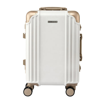 Wanderlite 20" Aluminium Frame Carry On Luggage Suitcase TSA Lock Spinner Wheels White Gold - Image 3