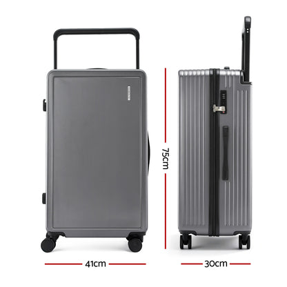 Wanderlite 28" Wide Handle Luggage Suitcase Travel TSA Lock Anthracite Grey - Image 2