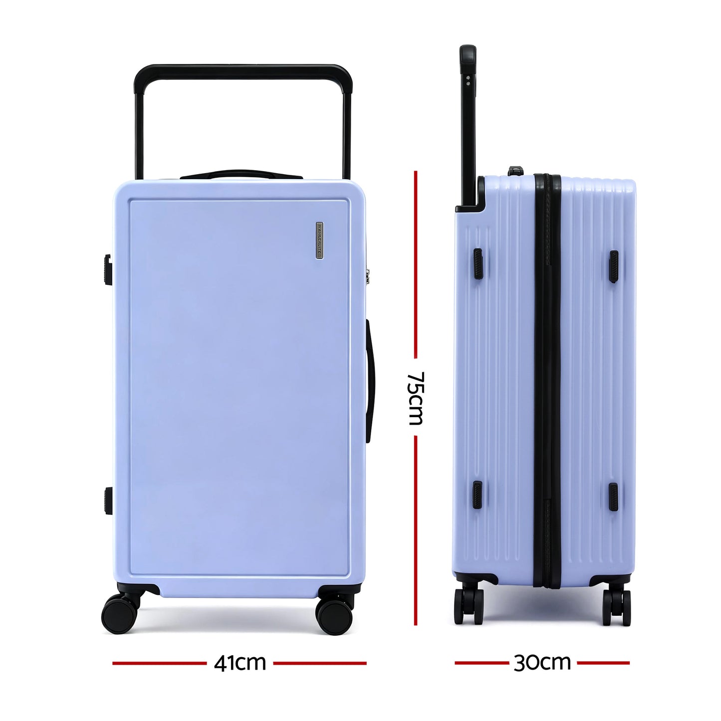 Wanderlite 28" Wide Handle Luggage Suitcase Travel TSA Lock Light Blue - Image 2