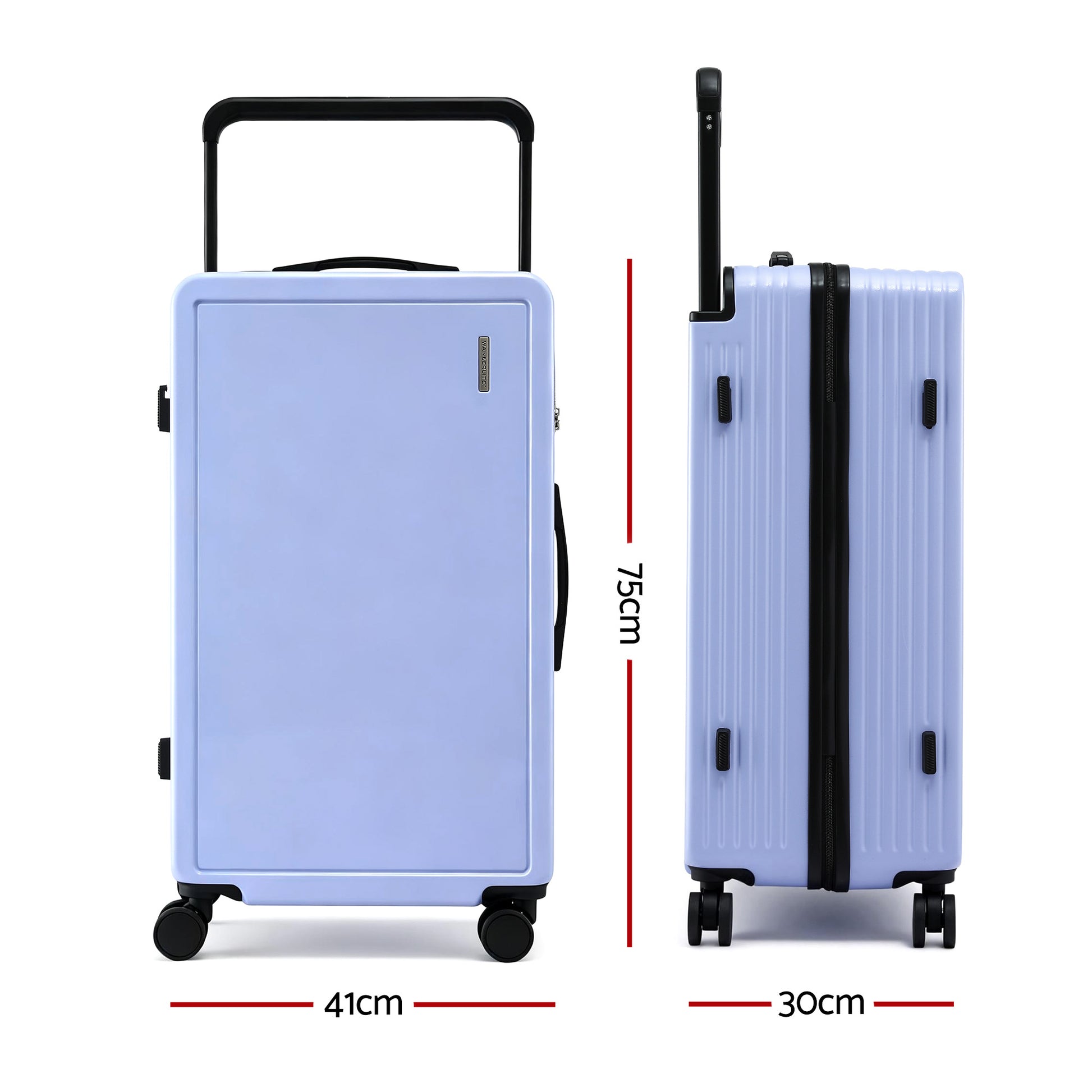 Wanderlite 28" Wide Handle Luggage Suitcase Travel TSA Lock Light Blue - Image 2