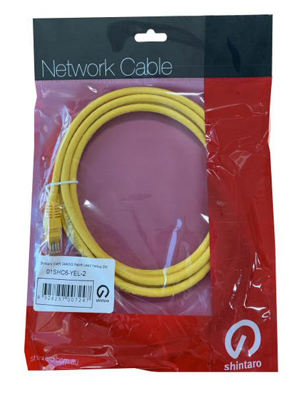 Shintaro Cat6 24 AWG Patch Lead Yellow 15M - High Quality Ethernet Cable for PoE and Networking... - Image 2