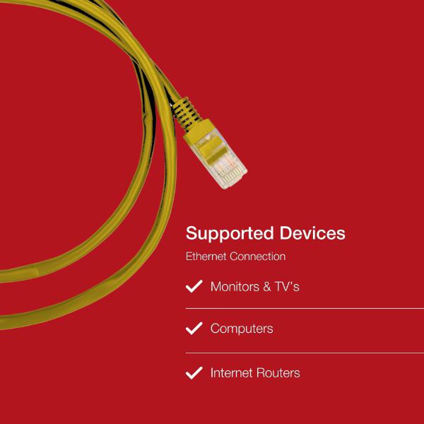 Shintaro Cat6 24 AWG Patch Lead Yellow 15M - High Quality Ethernet Cable for PoE and Networking... - Image 4