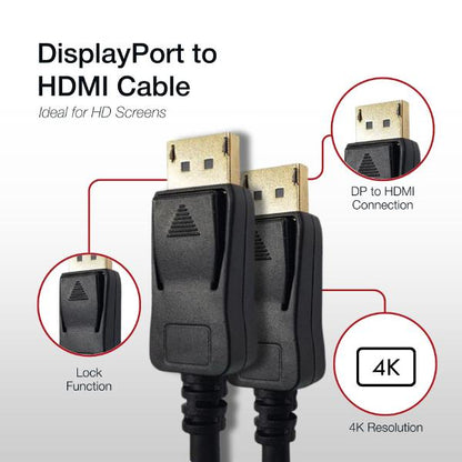 Shintaro 2m DisplayPort to HDMI Cable - 4K - Display Accessories - Image 3
