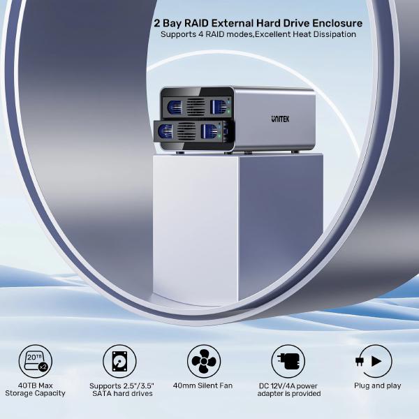 KIT - BUY 2 x Unitek USB 3.2 USB-C 10Gbps 2-Bay SATA HDD RAID Enclosures, GET 10% Off Reseller Pr... - Image 7