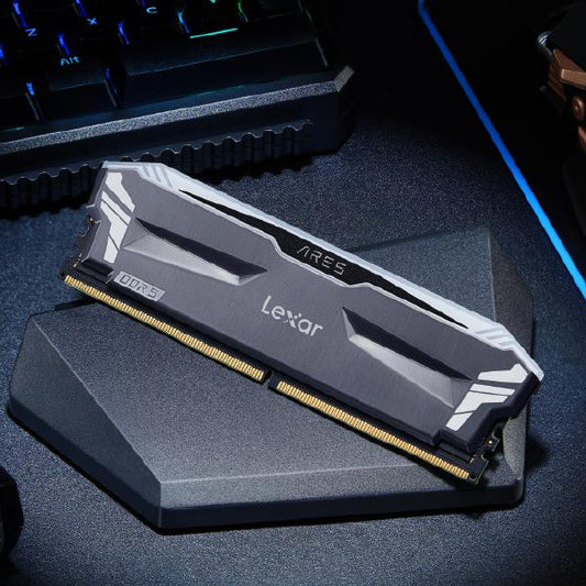 Lexar ARES U-DIMM DDR5 6400MHz 32GB Kit (16GB*2),with heatsink and RGB lighting, Black, dual pack.