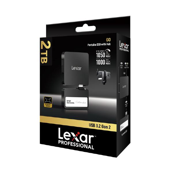 Lexar Professional GO SL400 Portable SSD with Hub, USB 3.2 Gen 2, 2TB, Black, 2 Years Warranty... - Image 2