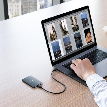 Lexar SL500 Portable SSD 4TB, with 256-bit AES encryption, 5 year limited warranty. Black