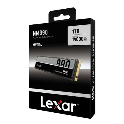 Lexar 1TB NM990 M.2 2280 PCIe Gen 5x4 NVMe SSD up to 14500MB/s read, 7500MB/s write, Five-year li...