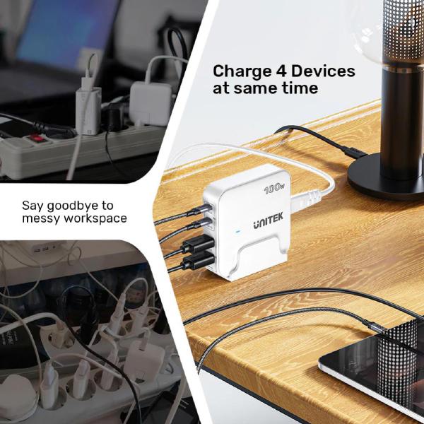 KIT - BUY 10 x Unitek PD100W 4-in-1 GaN Desktop Charging Stations + 10 x FREE Unitek 1.2m 3-in-1... - Image 3
