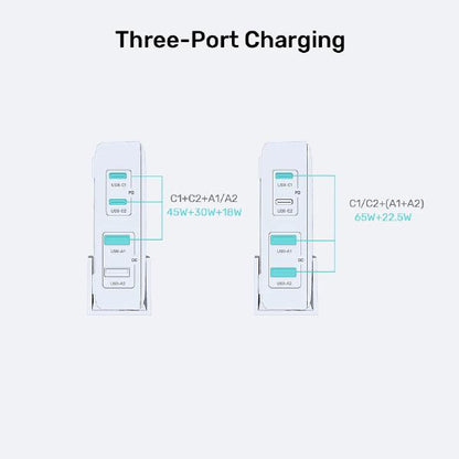 Unitek 4-in-1 Desktop GaN Charger, USB-C x2 PD, USB-A QC 3.0 x2 with Power Cord, 100W, Black, Uni... - Image 9