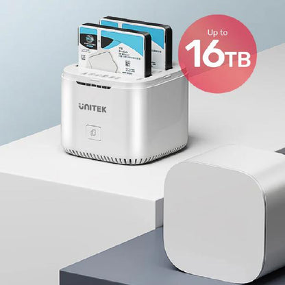 Unitek USB-C to 2.5" Dual SATA 6G Hard Disk Docking Station with Offline Clone, AU 5V2A Power Ada... - Image 3