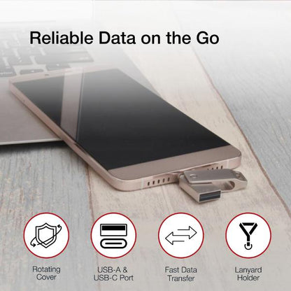 Shintaro 128GB Mini Dual Port Pocket Disk Drive - High-Speed Dual USB-C & USB-A, USB 3.0 Portable... - Image 8