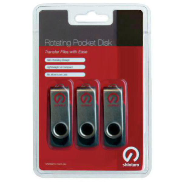 Shintaro 8GB USB2.0 Rotating Pocket Disk - 3 Pack, Lightweight & Compact, Plug & Play - USB Pocke... - Image 2