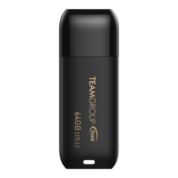 Team Group C175 USB 3.2 G1 Flash Drive 64GB, Read (Max) 100MB/s Black - USB Pocket Drive