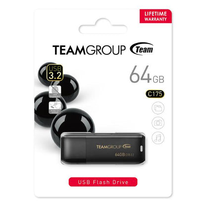 Team Group C175 USB 3.2 G1 Flash Drive 64GB, Read (Max) 100MB/s Black - USB Pocket Drive - Image 6