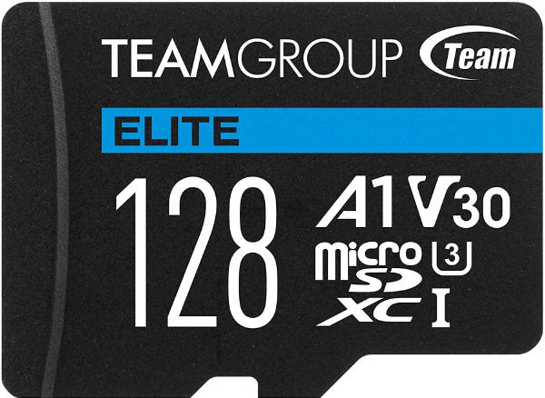 Team Group Elite A1 MicroSDXC Memory Card 128GB, R/W (Max) 100MB/s 50MB/s, 1500/500 IOPs, V30, UH...