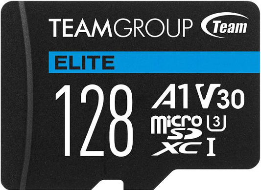 Team Group Elite A1 MicroSDXC Memory Card 128GB, R/W (Max) 100MB/s 50MB/s, 1500/500 IOPs, V30, UH...