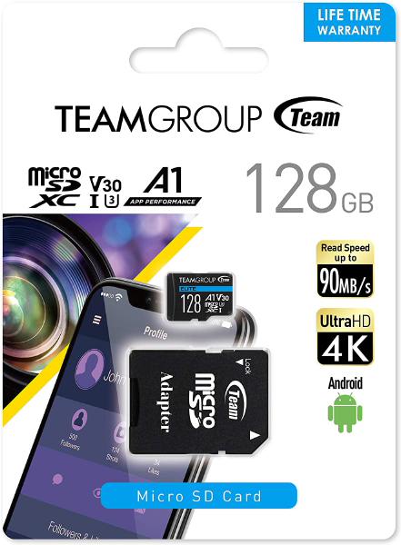 Team Group Elite A1 MicroSDXC Memory Card 128GB, R/W (Max) 100MB/s 50MB/s, 1500/500 IOPs, V30, UH... - Image 4