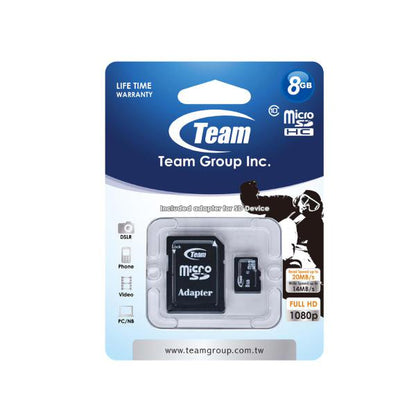 Team Group Micro SDHC 8GB, Class 10, 14MB/s Write*, with SD Adapter, Lifetime Warranty - Digital... - Image 2