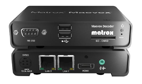 Matrox Maevex 5100 AV-over-IP Decoder, Standalone Appliance, Rack-mountable: 1U, 1/3 Rack, HDMI,...