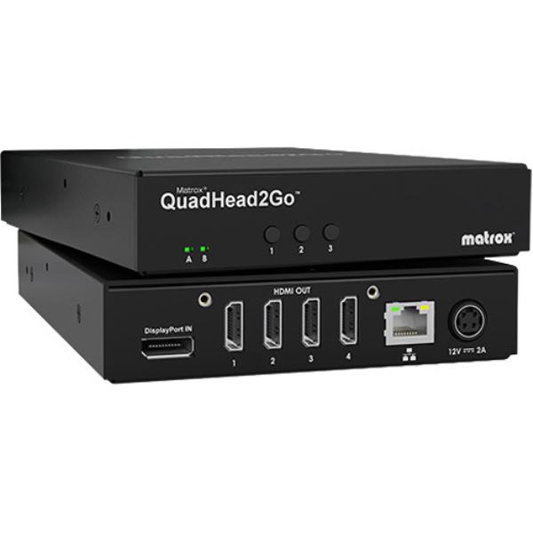 Matrox QuadHead2Go Q185 DisplayPort Multi-Monitor Controller Appliance, 1x DisplayPort 1.2, 4x HD...