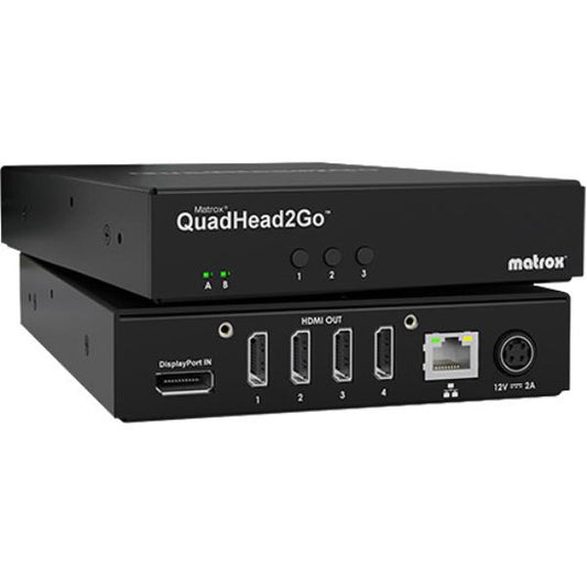 Matrox QuadHead2Go Q185 DisplayPort Multi-Monitor Controller Appliance, 1x DisplayPort 1.2, 4x HD...