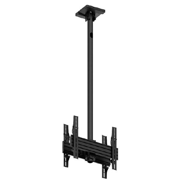 Atdec Back-to-back ceiling mount, single pole, 0.48m rail, tilting angle. Max load per display: 5...