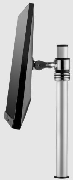 Atdec Single Monitor Short Arm Mount on Post. Max load: 8kg. VESA up to 100x100. Polished Silver....