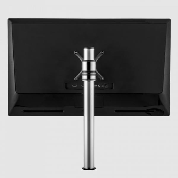 Atdec Single Monitor Short Arm Mount on Post. Max load: 8kg. VESA up to 100x100. Polished Silver.... - Image 2