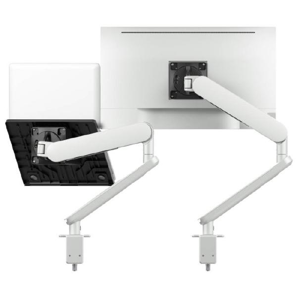 Atdec Ora Duo High-Performance Dynamic Monitor Arms with Laptop Tray. F-Clamp Desk Fixing. Max Lo...