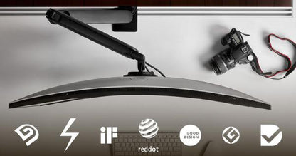 Atdec Ora High-Performance Dynamic Monitor Arm. Up to 35" screens, Max Load 8kg, F-Clamp Desk Fix... - Image 9