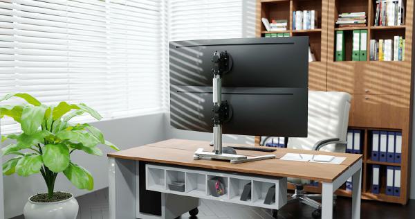 Atdec AWMS-2-BT75 Super Heavy Duty Dual Vertical Monitor Mount. Max Load Per Display: 25kg (flat)... - Image 4