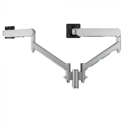 Atdec AWMS-2-D13 Dual Dynamic Monitor Arms on 135mm Post. Max Load: 8kg, F-Clamp Desk Fixing VESA up to 100x100. Silver.