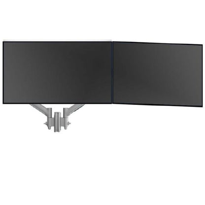 Atdec AWMS-2-D13 Dual Dynamic Monitor Arms on 135mm Post. Max Load: 8kg, F-Clamp Desk Fixing VESA up to 100x100. Silver.