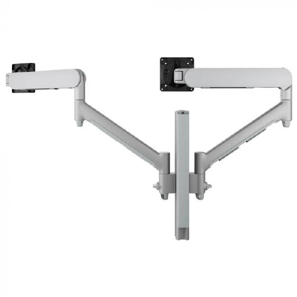 Atdec AWMS-2-D40 Dual Dynamic Monitor Arms on 400mm Post. Max Load: 8kg, Bolt-Through Desk Fixing...