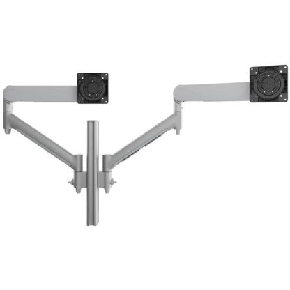 Atdec AWMS-2-D40 Dual Dynamic Monitor Arms on 400mm Post. Max Load: 8kg, Grommet Clamp Desk Fixing, VESA up to 100x100. Silver.
