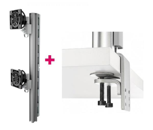 Atdec AWMS-2-LTHT75 Heavy Duty Dual Mount with 750mm Post. 18kg Flat Screens, 12kg Curved Screens...